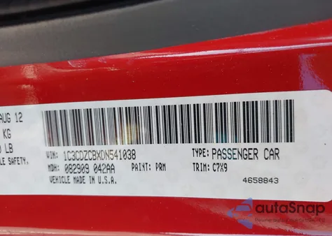 2013 Dodge Avenger Sxt from USA, damaged, VIN 1C3CDZCBXDN541038